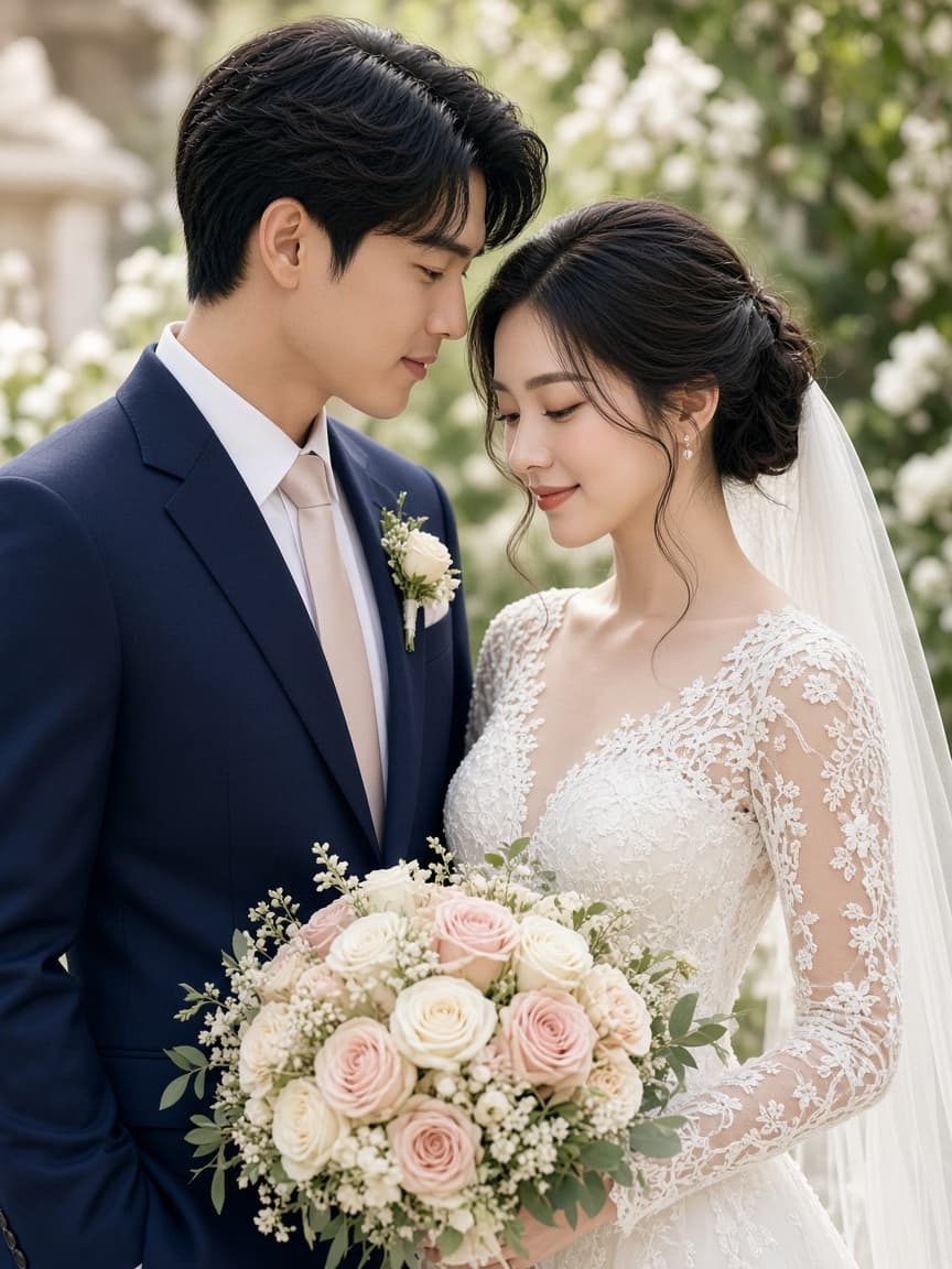 Cô dâu và chú rể trong ngày cưới